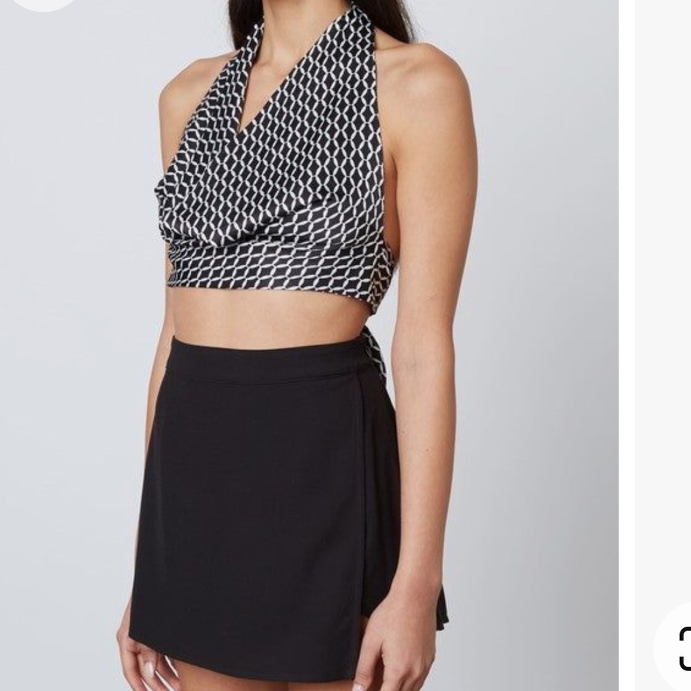 Cotton Candy LA Cropped Cowl-neck Handkerchief Top